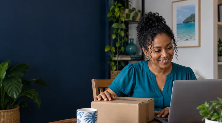 A customer meeting a shipping representative